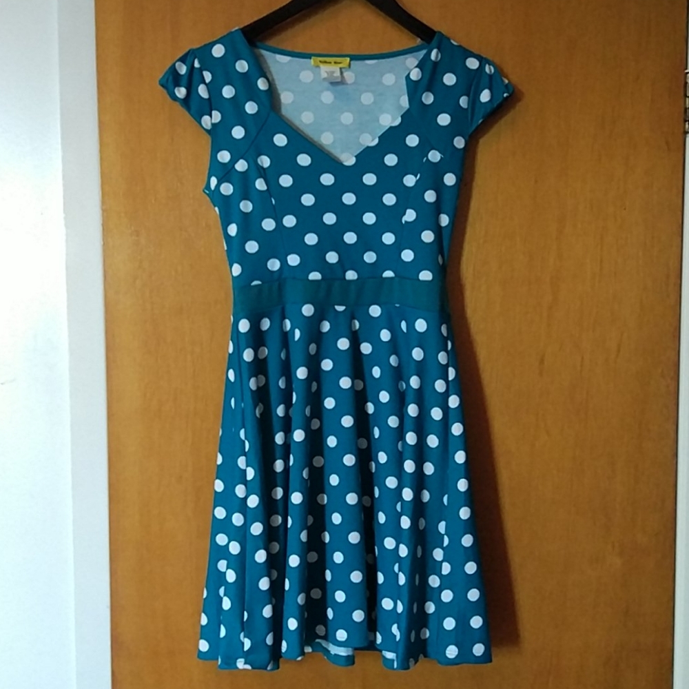 Modcloth Yellow Star dress, S, polka dots